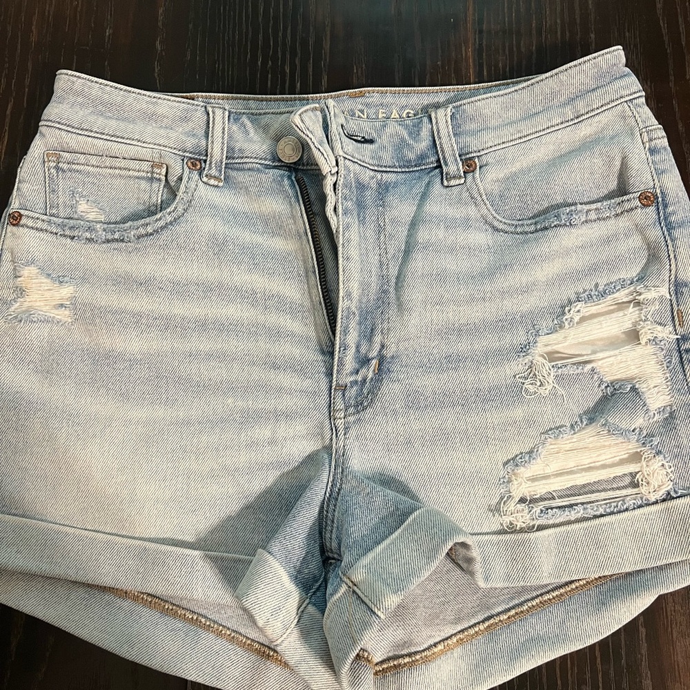 Blue Distressed Women's Denim Shorts